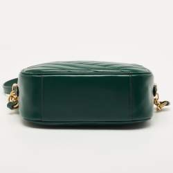 Pre Owned Tory Burch Green Leather Kira Camera Bag