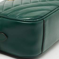 Pre Owned Tory Burch Green Leather Kira Camera Bag