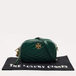 Pre Owned Tory Burch Green Leather Kira Camera Bag