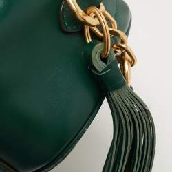 Pre Owned Tory Burch Green Leather Kira Camera Bag