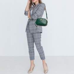 Pre Owned Tory Burch Green Leather Kira Camera Bag