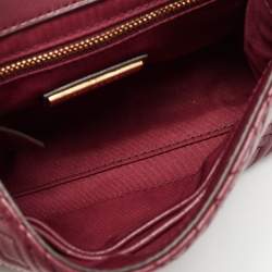 Pre Owned Tory Burch Burgundy Leather Small Fleming Shoulder Bag