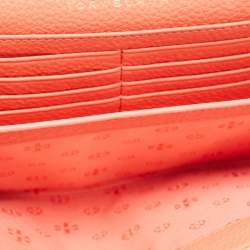 Pre Owned Tory Burch Orange Leather Marion Flap Crossbody Bag