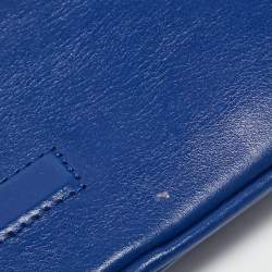 Pre Owned Tory Burch Blue Leather Reva Chain Clutch