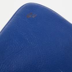 Pre Owned Tory Burch Blue Leather Reva Chain Clutch