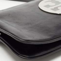 Pre Owned Tory Burch Black Leather Reva Chain Clutch