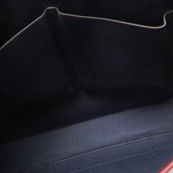 Pre Owned Tory Burch Burgundy Embroidered T Monogram Canvas and Leather Large Perry Tote