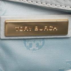Pre Owned Tory Burch Light Blue Leather Britten Shoulder Bag