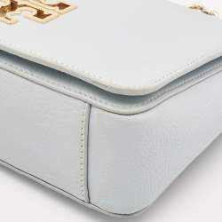 Pre Owned Tory Burch Light Blue Leather Britten Shoulder Bag