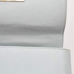 Pre Owned Tory Burch Light Blue Leather Britten Shoulder Bag