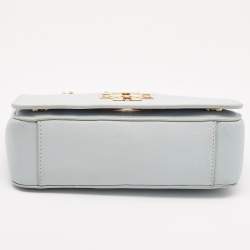 Pre Owned Tory Burch Light Blue Leather Britten Shoulder Bag
