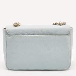 Pre Owned Tory Burch Light Blue Leather Britten Shoulder Bag