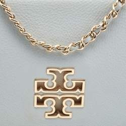 Pre Owned Tory Burch Light Blue Leather Britten Shoulder Bag