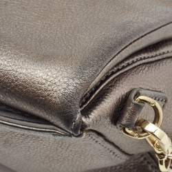 Pre Owned Tory Burch Metallic Leather Foldover Crossbody Bag