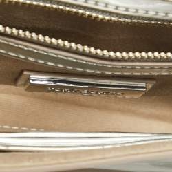 Pre Owned Tory Burch Silver Leather Envelope Clutch