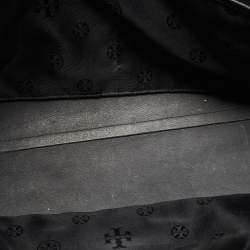 Pre Owned Tory Burch Black Leather Large York Buckle Shopper Tote