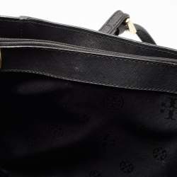 Pre Owned Tory Burch Black Leather Large York Buckle Shopper Tote