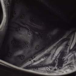 Pre Owned Tory Burch Black Leather Large York Buckle Shopper Tote