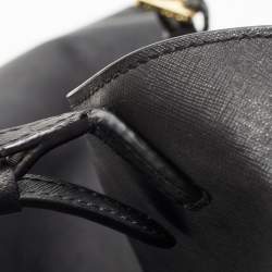 Pre Owned Tory Burch Black Leather Large York Buckle Shopper Tote