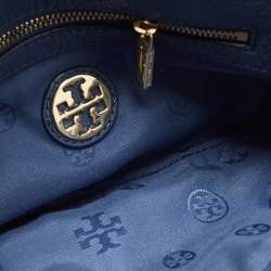 Pre Owned Tory Burch Blue Leather Reva Chain Clutch