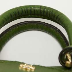 Pre Owned Tory Burch Green Wildstitch Quilted Leather Robinson Dome Satchel