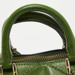 Pre Owned Tory Burch Green Wildstitch Quilted Leather Robinson Dome Satchel