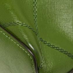 Pre Owned Tory Burch Green Wildstitch Quilted Leather Robinson Dome Satchel