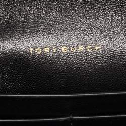 Pre Owned Tory Burch Black Quilted Leather Kira Envelope Wallet