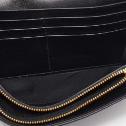 Pre Owned Tory Burch Black Quilted Leather Kira Envelope Wallet