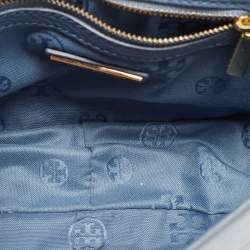 Pre Owned Tory Burch Sapphire Blue Leather Britten Shoulder Bag