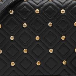 Pre Owned Tory Burch Black Quilted Leather Flap Chain Shoulder Bag