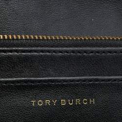 Pre Owned Tory Burch Black Quilted Leather Flap Chain Shoulder Bag