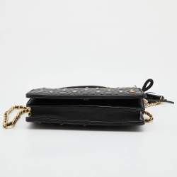 Pre Owned Tory Burch Black Quilted Leather Flap Chain Shoulder Bag