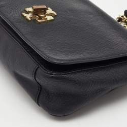 Pre Owned Tory Burch Black Leather Kira Flap Crossbody Bag