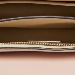 Pre Owned Tory Burch White Leather Robinson Crossbody Bag