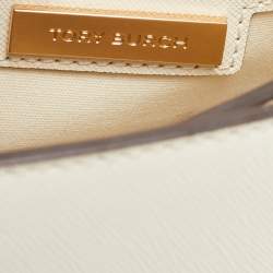 Pre Owned Tory Burch White Leather Robinson Crossbody Bag