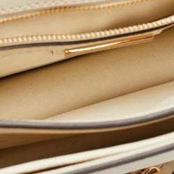 Pre Owned Tory Burch White Leather Robinson Crossbody Bag