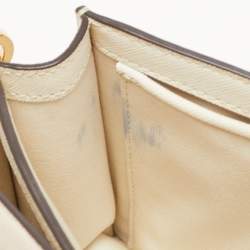 Pre Owned Tory Burch White Leather Robinson Crossbody Bag