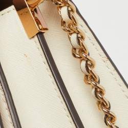 Pre Owned Tory Burch White Leather Robinson Crossbody Bag