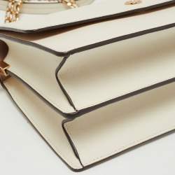 Pre Owned Tory Burch White Leather Robinson Crossbody Bag