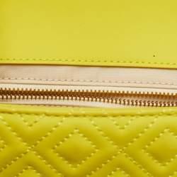 Pre Owned Tory Burch Yellow Leather Small Fleming Shoulder Bag