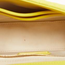 Pre Owned Tory Burch Yellow Leather Small Fleming Shoulder Bag