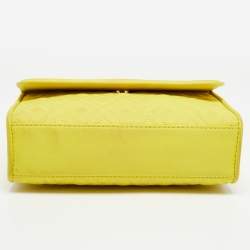 Pre Owned Tory Burch Yellow Leather Small Fleming Shoulder Bag