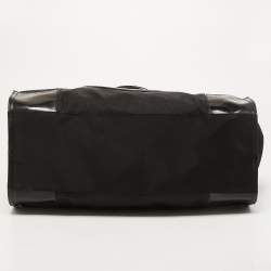 Pre Owned Tory Burch Black Patent Leather and Nylon Large Ella Tote