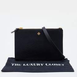 Pre Owned Tory Burch Black Leather Crossbody Bag