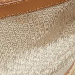 Pre Owned Tory Burch Beige Raffia Crochet Small Kira Shoulder Convertible Bag