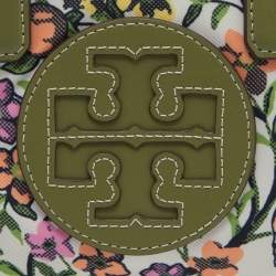 Pre Owned Tory Burch Multicolor Floral Print Canvas and Leather Ella Crossbody Bag