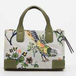 Pre Owned Tory Burch Multicolor Floral Print Canvas and Leather Ella Crossbody Bag