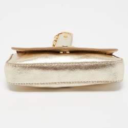 Pre Owned Tory Burch Gold Leather Chain Crossbody Bag