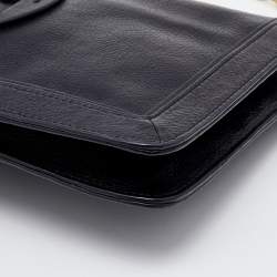 Pre Owned Tory Burch Black Leather Reva Flap Shoulder Bag